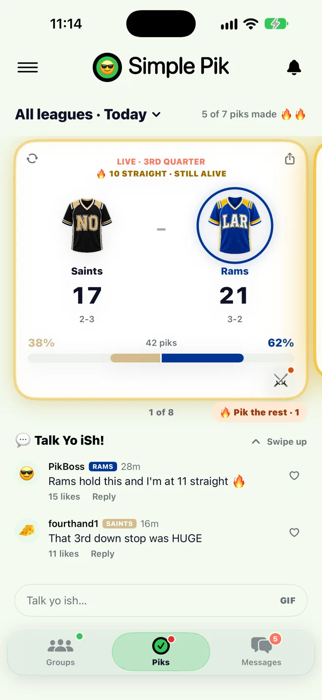 Live Saints at Rams game in the 3rd quarter